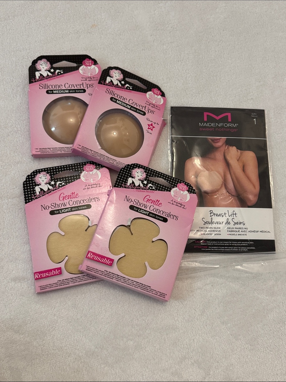 FREE WITH PURCHASE - 
Silicone CoverUps & No-Show Concealers - Light/Beige
